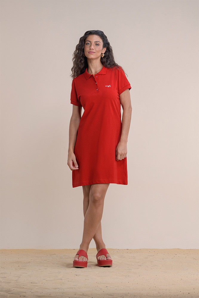 Vestido curto em malha piquet com gola polo ANGEL Loja Virtual