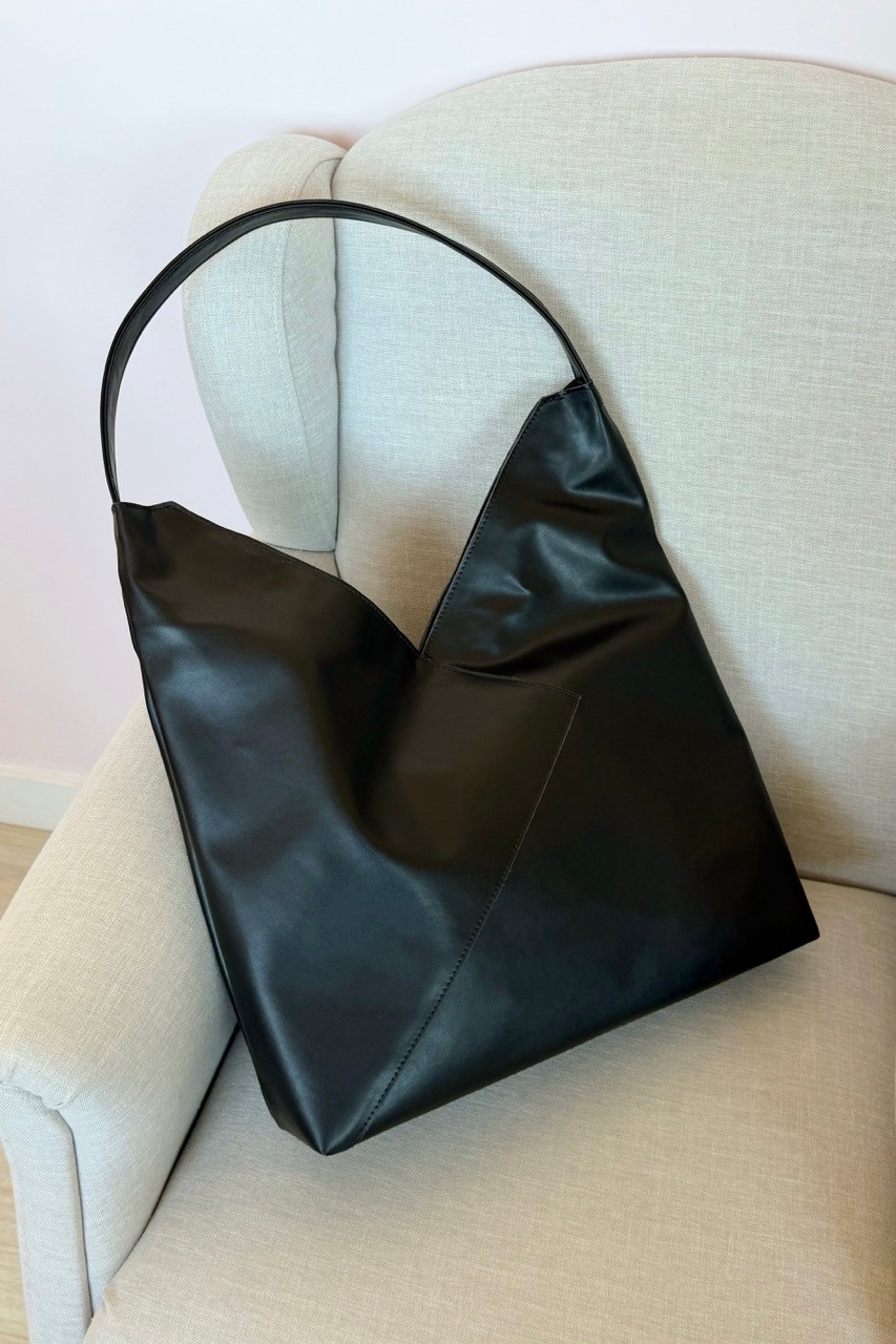 Bolsa Eva Preta Shopper Grande Minimalista