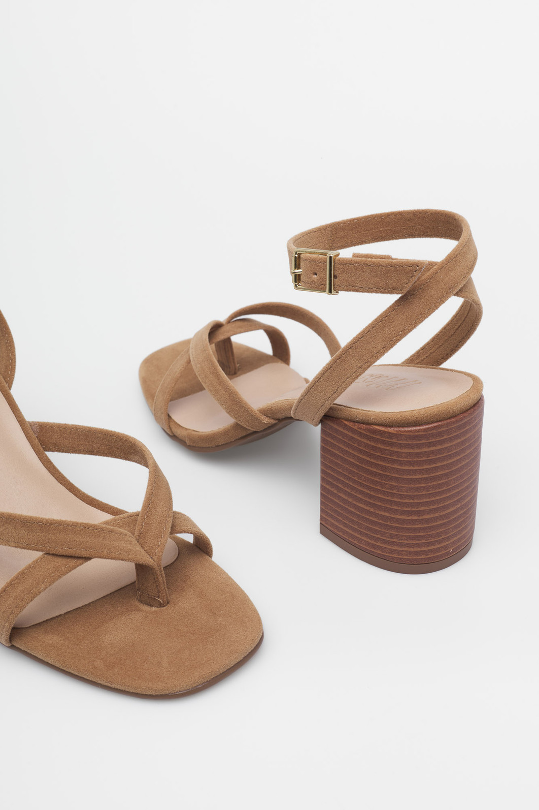 Sandália Salto Bloco Georgia Capuccino
