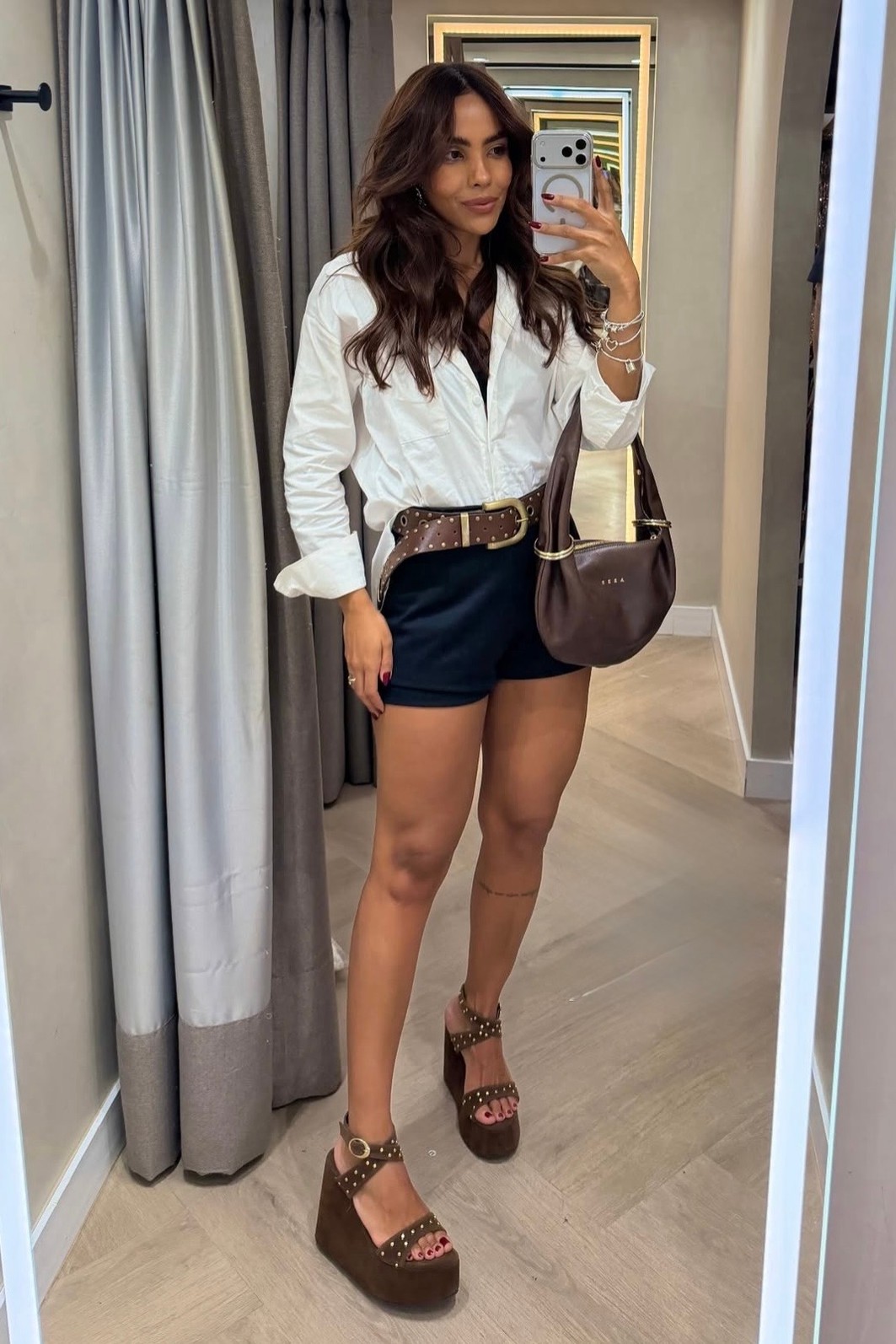 Sandália Amalfi Marrom Plataforma Anabela