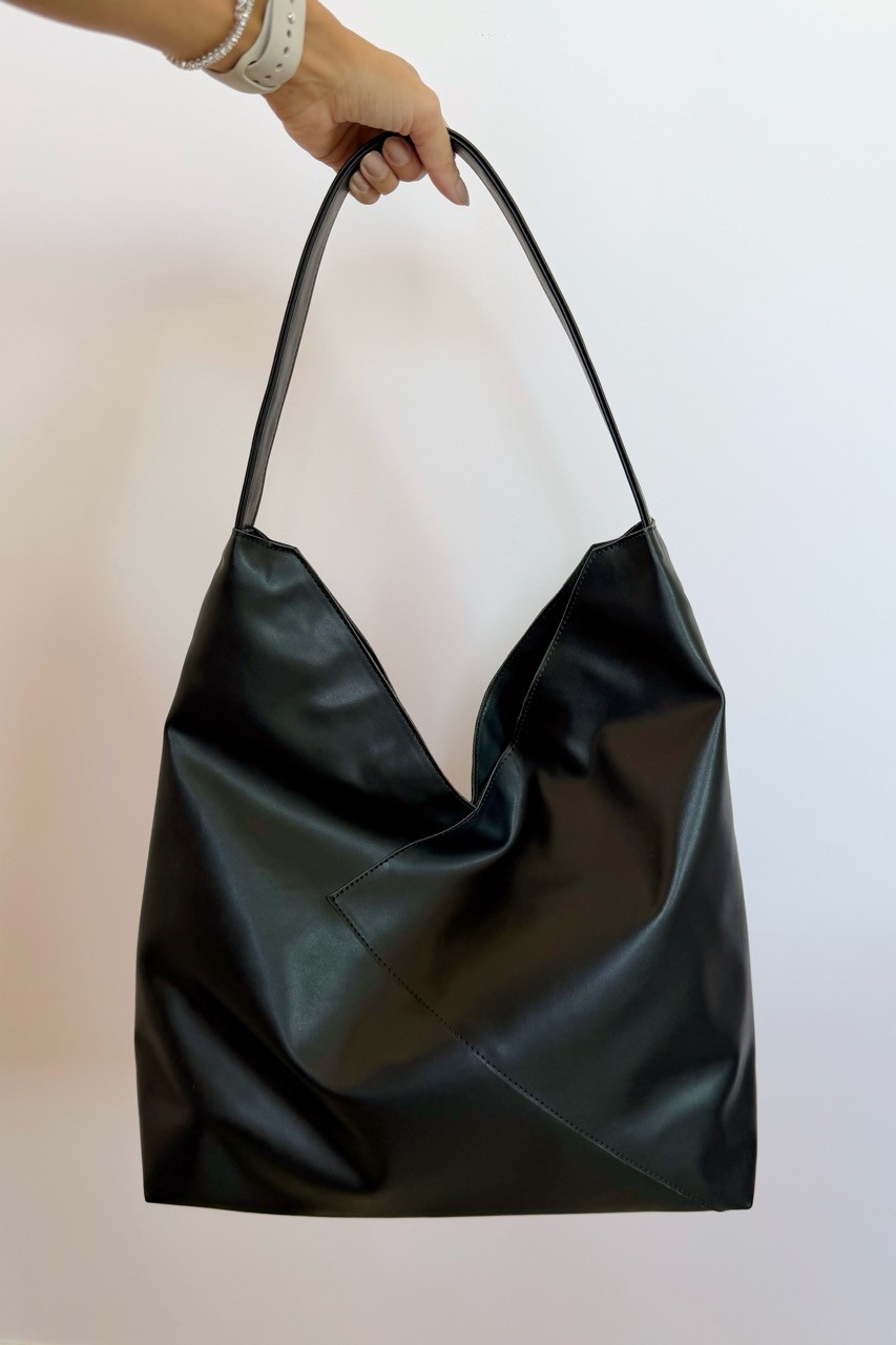 Bolsa Eva Preta Shopper Grande Minimalista