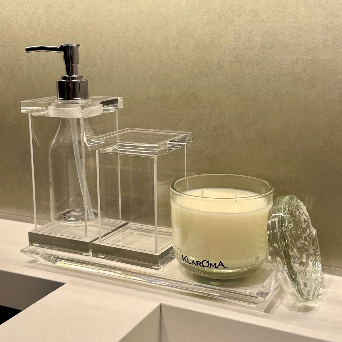 Porta Algodão em Acrílico Transparente Porta Algodão em Acrílico Transparente