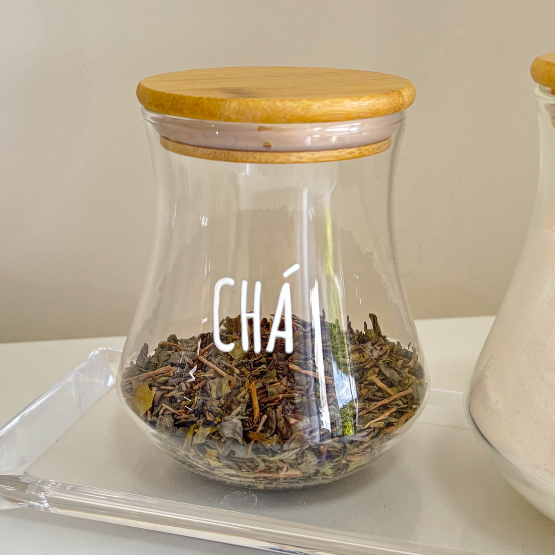 Porta Mantimento c/ Tampa de Bambu 500ml