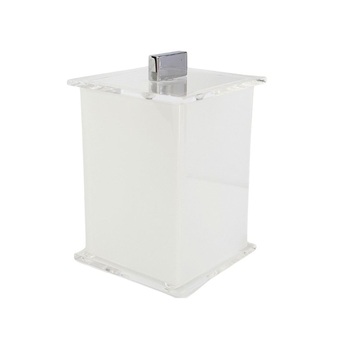 Porta Algodão Acrílico Branco