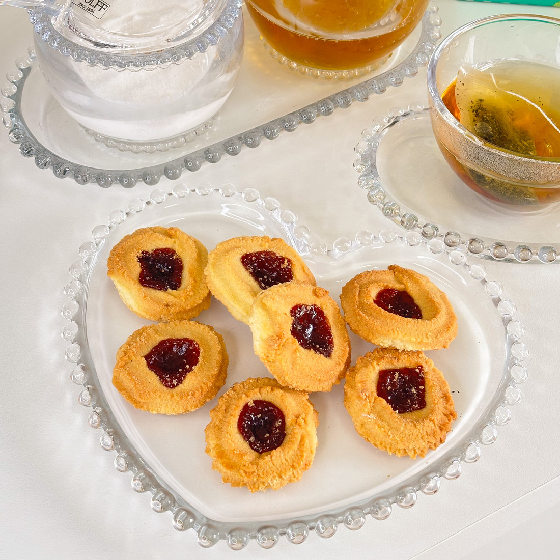 Prato de Cristal Sobremesa Coração Pearl - 20 cm