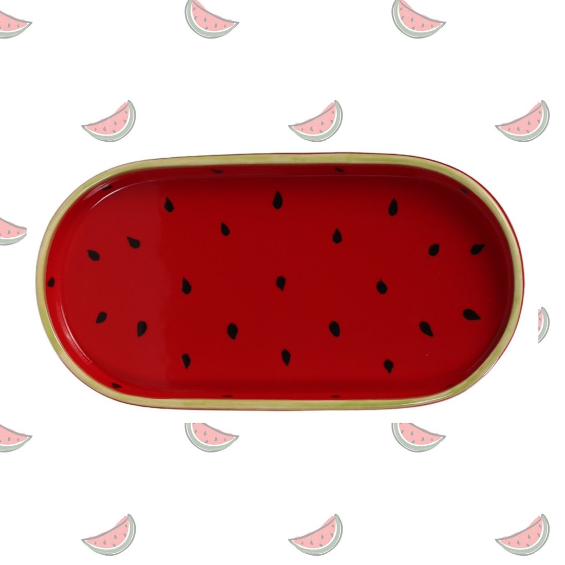 Bandeja Oval Melancia - 25,5 cm Bandeja Oval Melancia - 25,5 cm