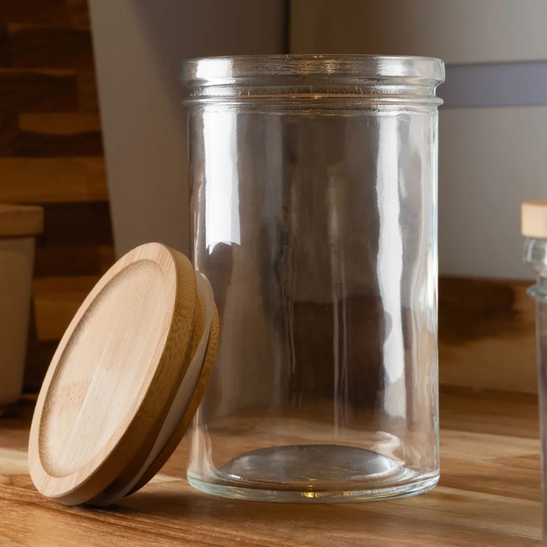 Porta Mantimento Renova c/ Tampa de Bambu 14,5 cm