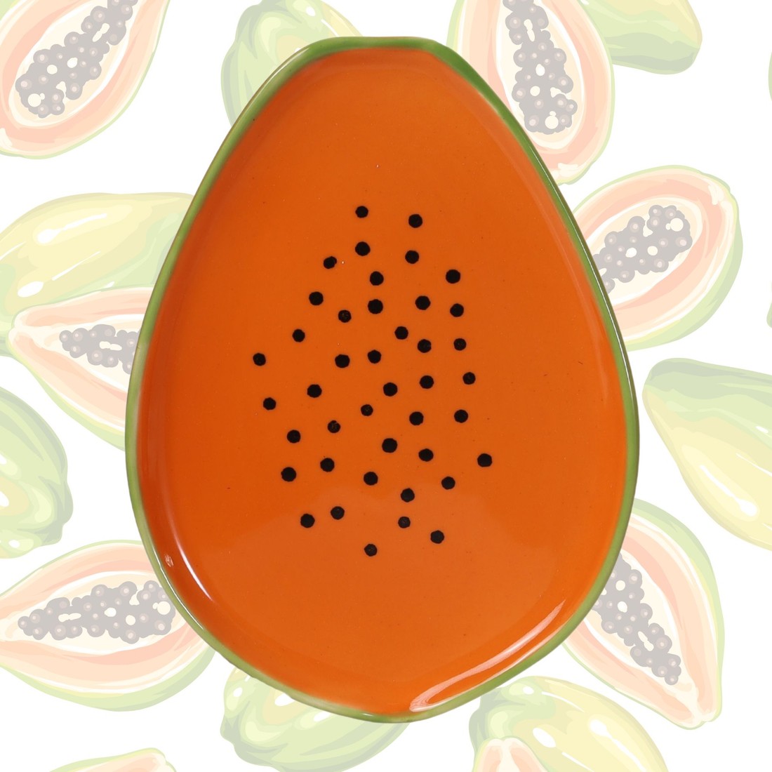 Prato de Sobremesa Mamão - 24 cm Prato de Sobremesa Mamão - 24 cm