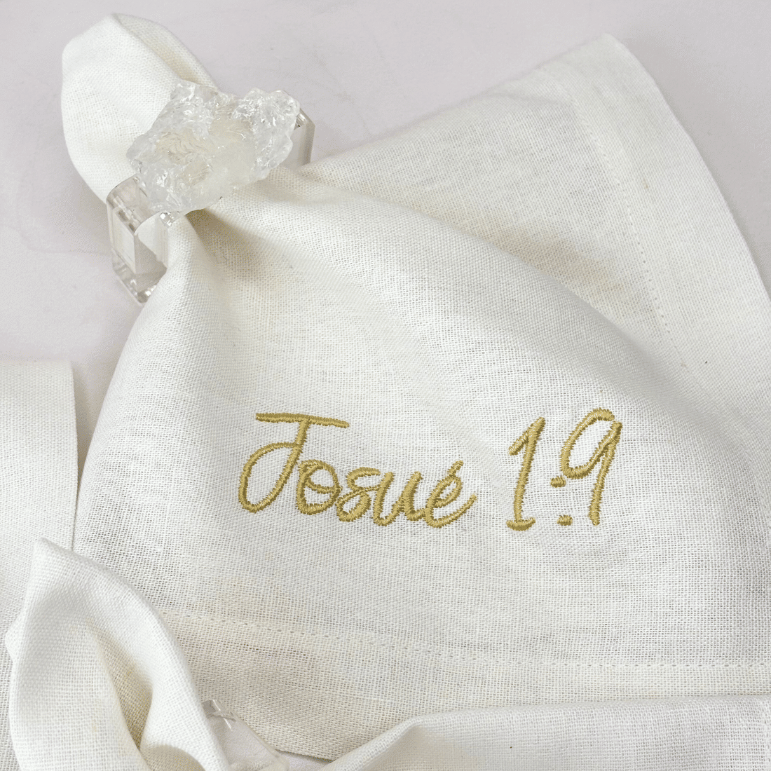 Guardanapo Branco Bordado Versículos