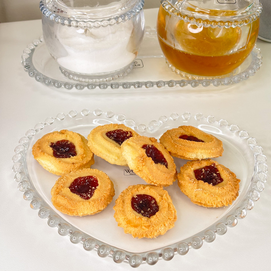 Prato de Cristal Sobremesa Coração Pearl - 20 cm