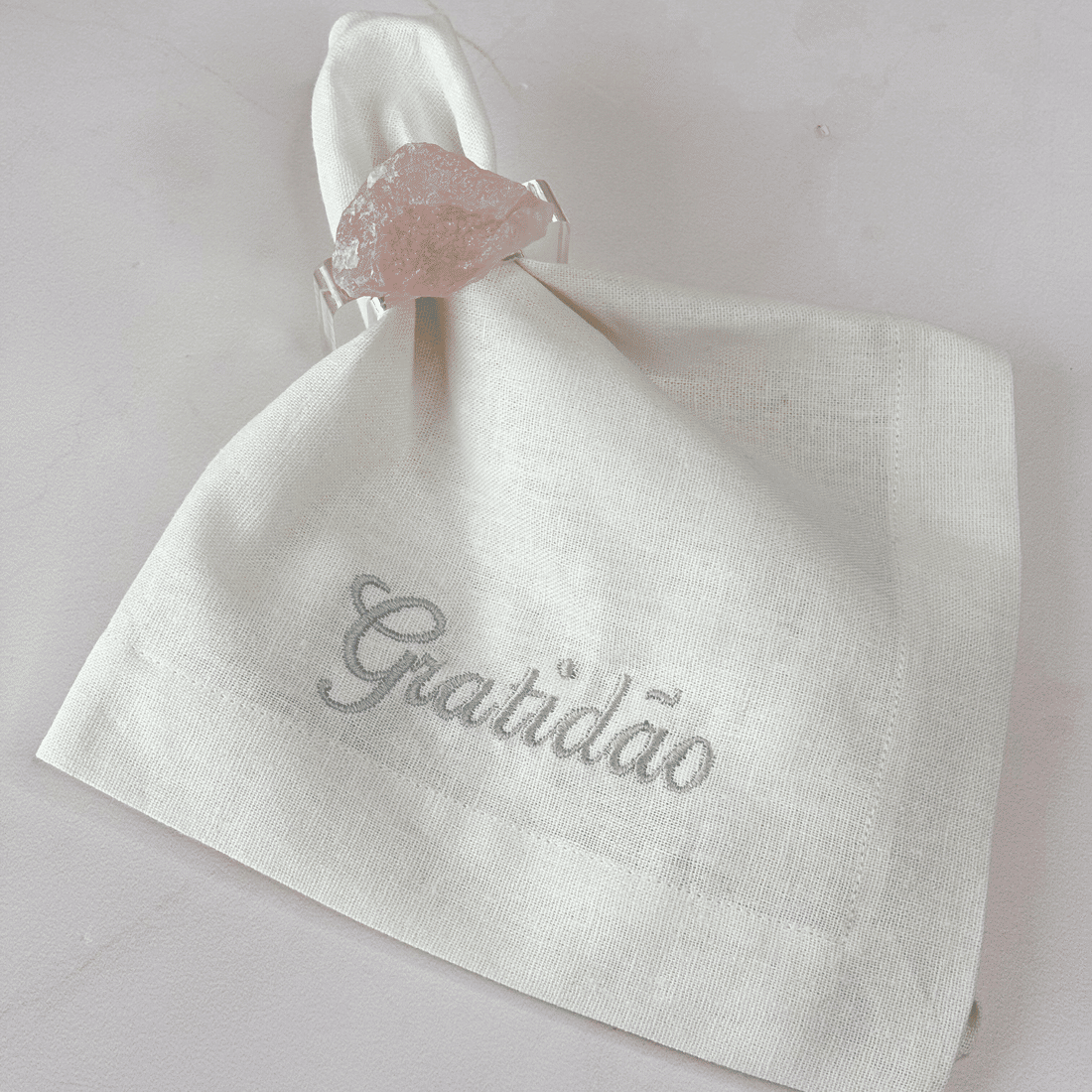 Guardanapos Branco Bordados c/ Valores Essenciais