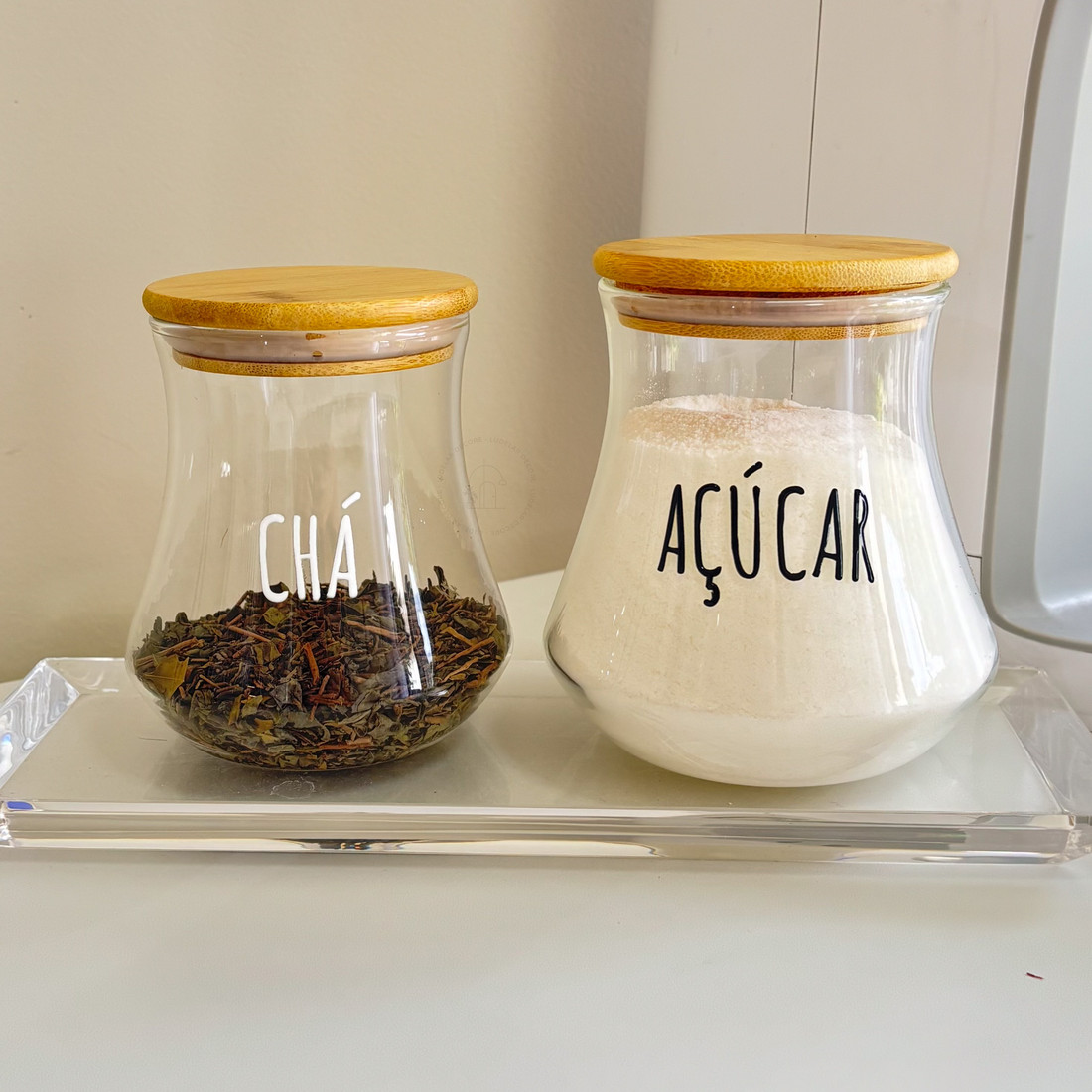 Porta Mantimento c/ Tampa de Bambu 500ml