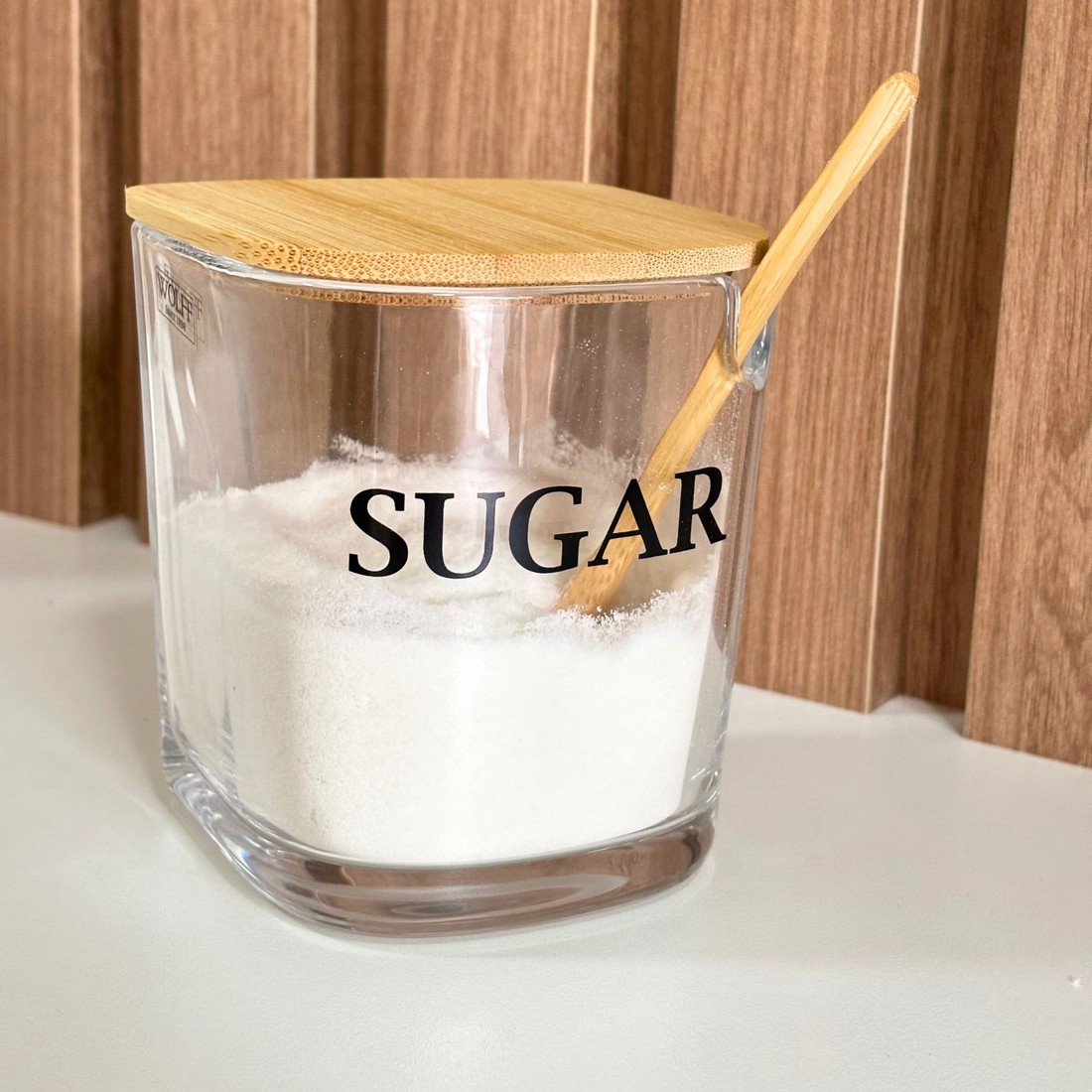 Açucareiro C/ Colher e Tampa de Bambu Açucareiro C/ Colher e Tampa de Bambu