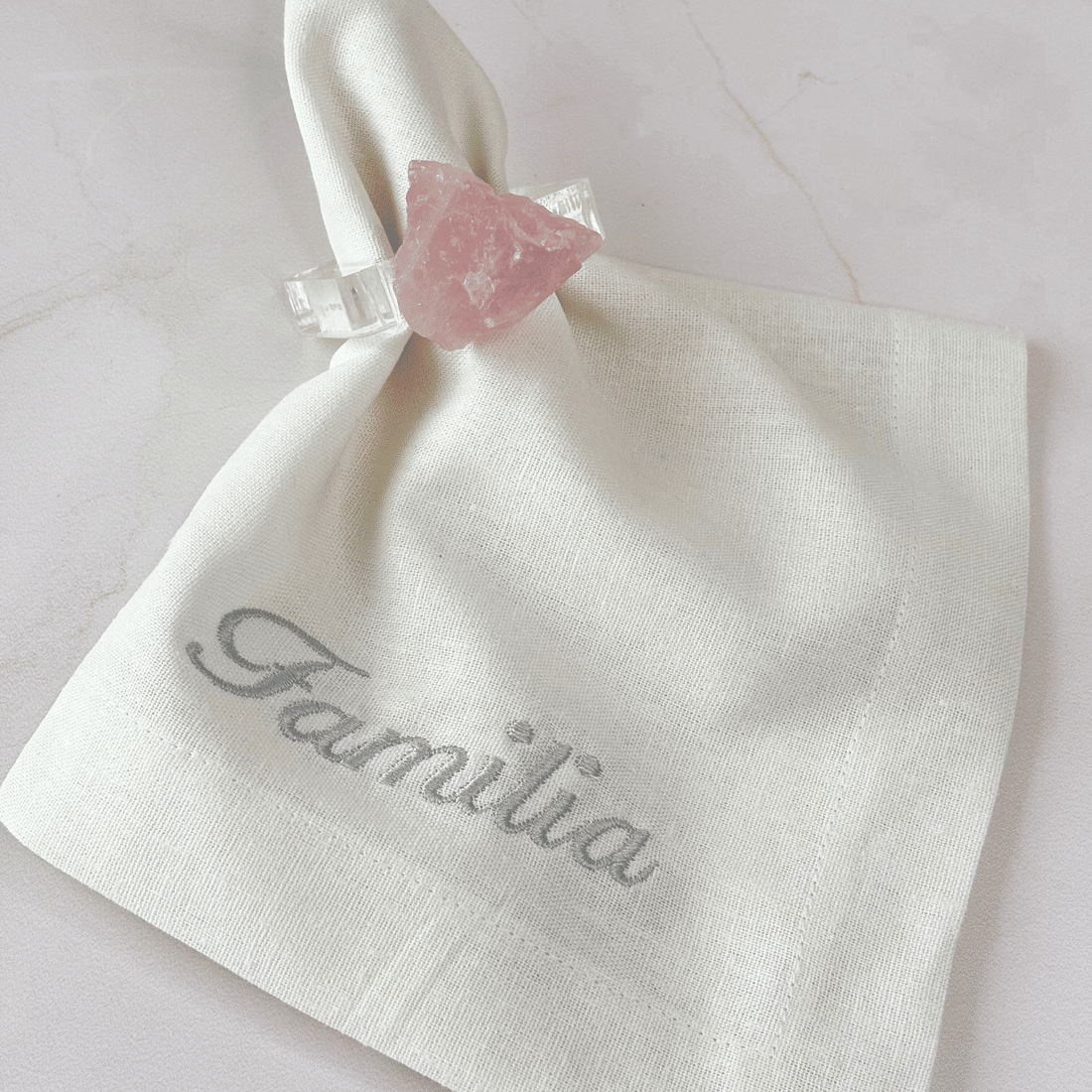 Guardanapos Branco Bordados c/ Valores Essenciais