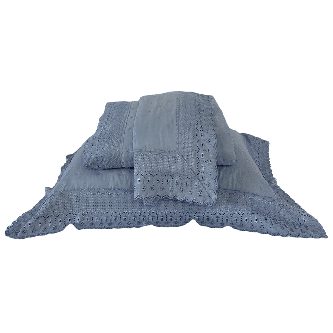 Kit Cobreleito Bordado Casal Azure
