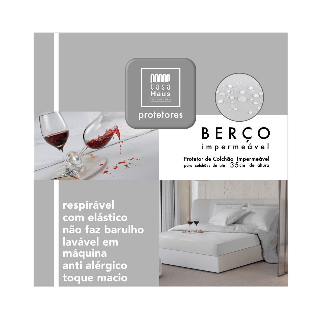 Protetor Impermeavel Berco 0,70m x 1,30m +20cm