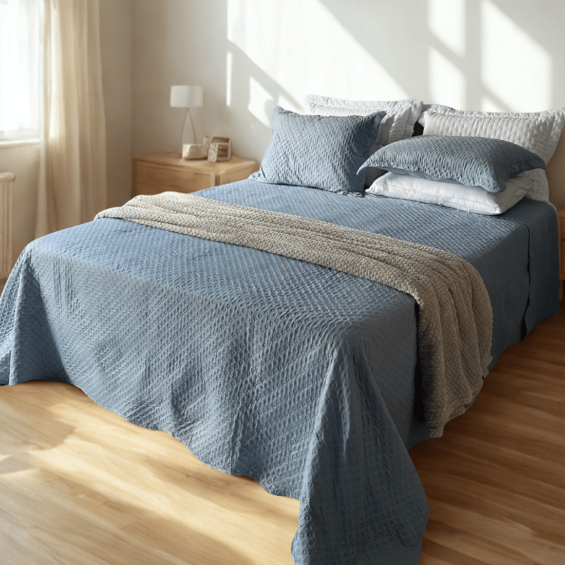 Kit Colcha Boutis King Oceano Kit Colcha Boutis King Oceano