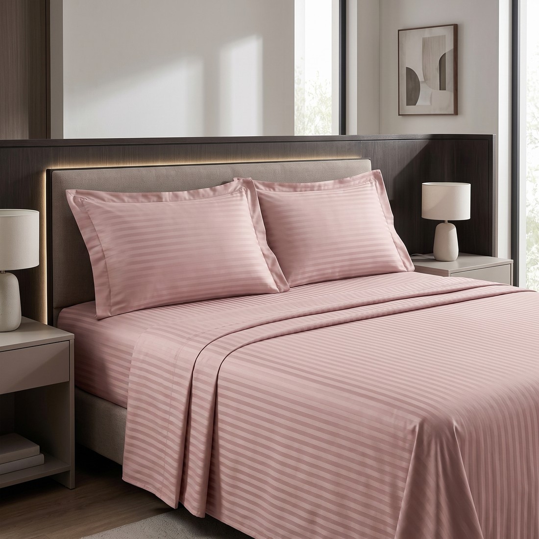 Jogo de Cama Maquinetado 2 Peças Solteiro Rosa Névoa — Haus Essentials Jogo de Cama Maquinetado 2 Peças Solteiro Rosa Névoa — Haus Essentials