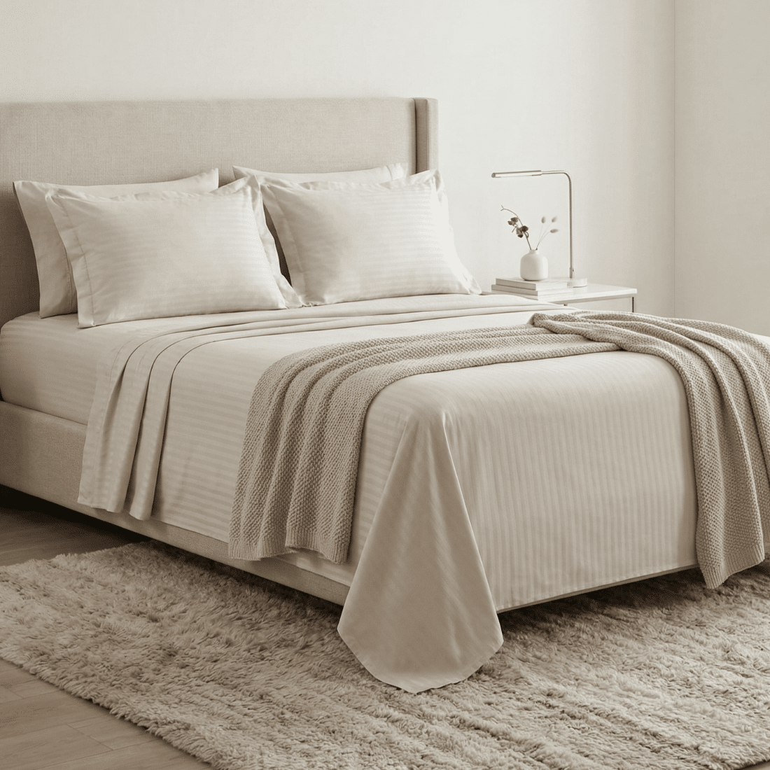 Jogo de Cama Maquinetado 4 Peças Casal Marfim — Haus Essentials Jogo de Cama Maquinetado 4 Peças Casal Marfim — Haus Essentials