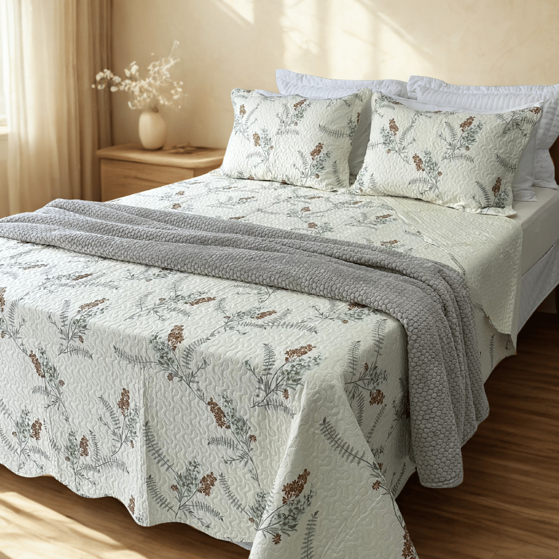 Kit Colcha Boutis Queen Bosque Kit Colcha Boutis Queen Bosque