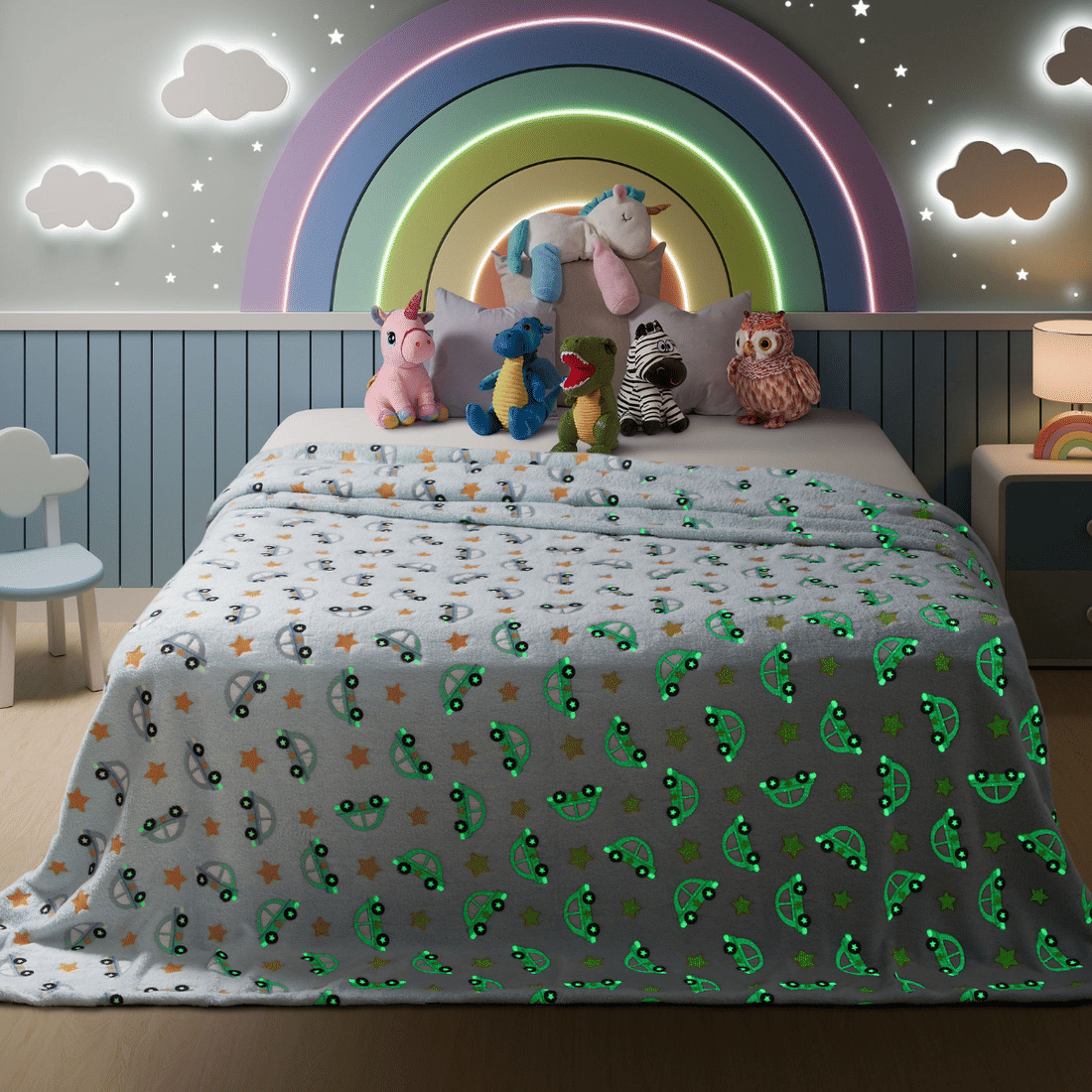 Manta Flannel Solteiro Brilha no Escuro 150x200 Carros Manta Flannel Solteiro Brilha no Escuro 150x200 Carros