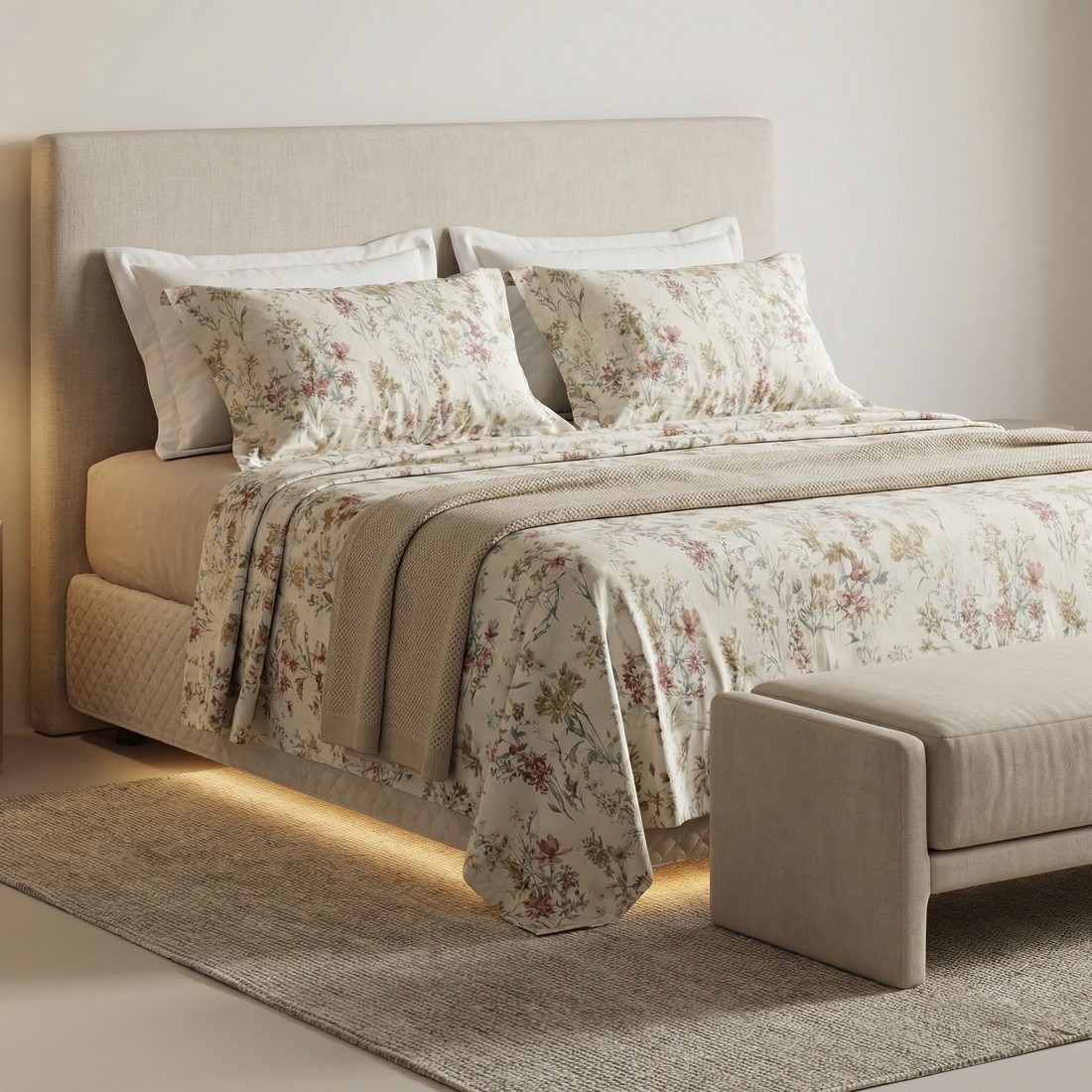 Jogo de Cama 4 peças Percal 200fios 100% Algodao Casal Estampado Valen Jogo de Cama 4 peças Percal 200fios 100% Algodao Casal Estampado Valen