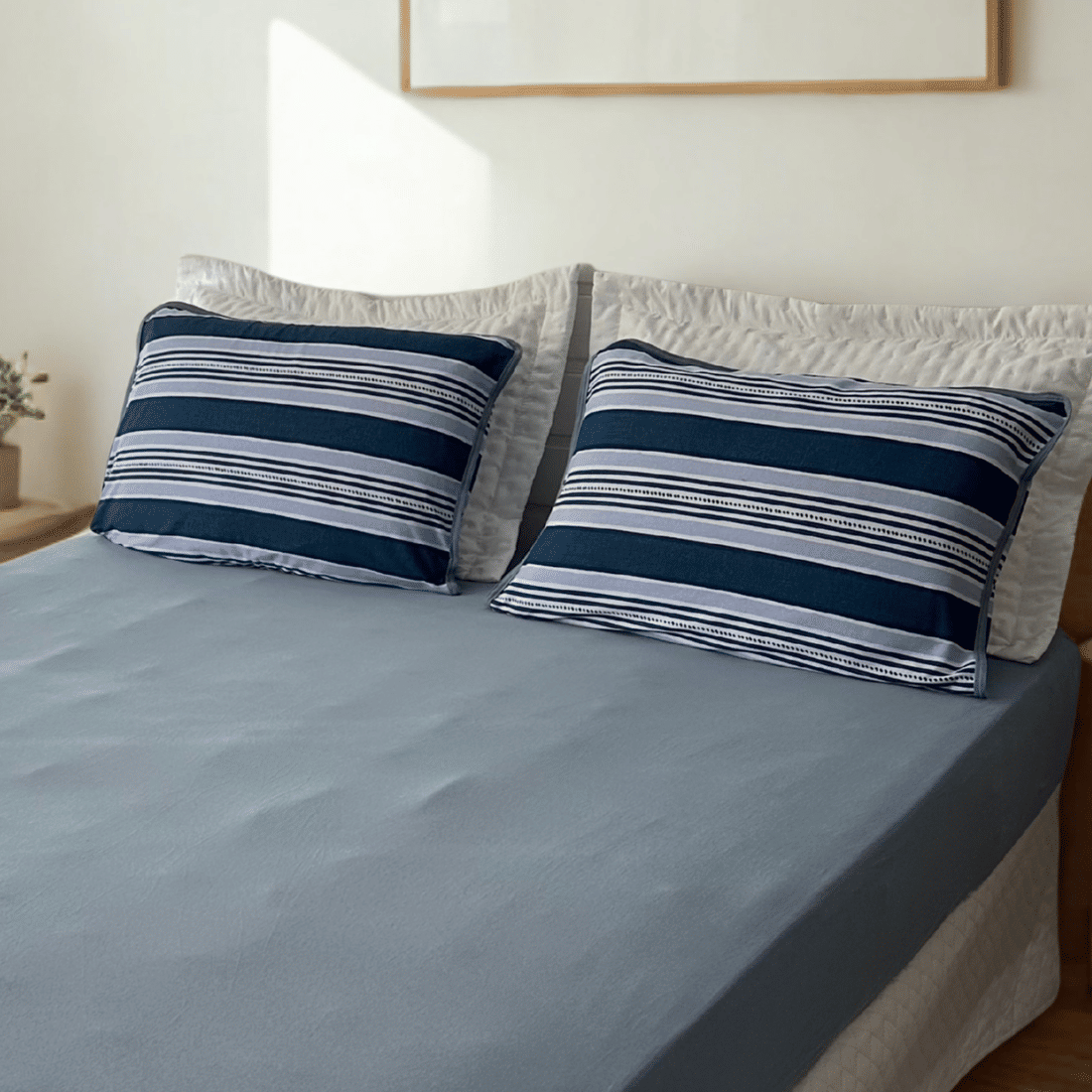 Jogo Malha Prime 2pc Solteiro 100% Algodão Azul Jogo Malha Prime 2pc Solteiro 100% Algodão Azul