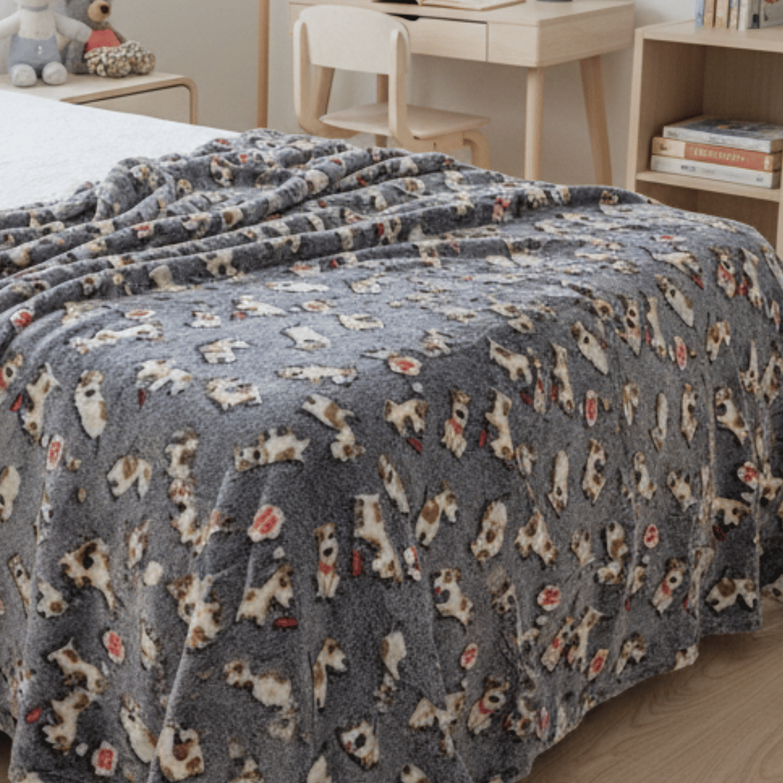 Manta Flannel Solteiro Brilha no Escuro 150x200 Cachorro