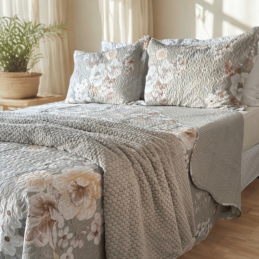 Kit Colcha Boutis Casal Campo Kit Colcha Boutis Casal Campo