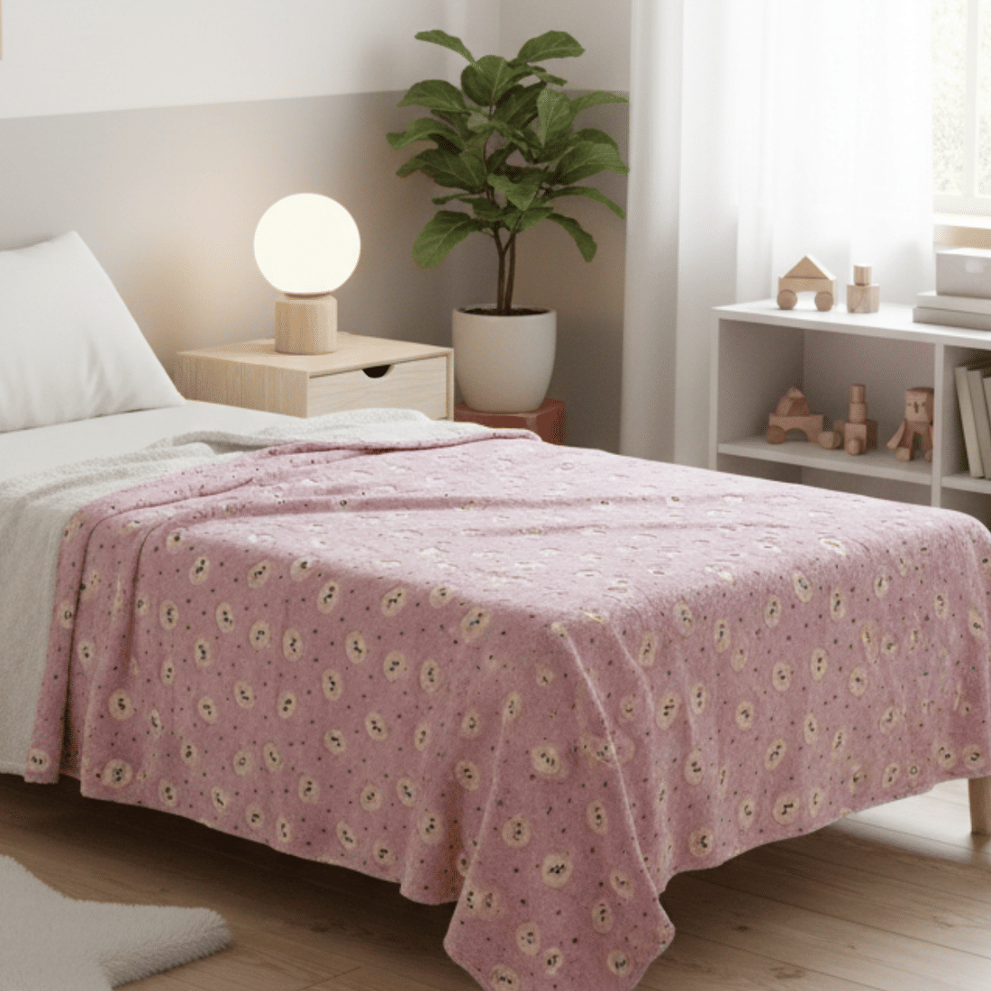 Manta Flannel Solteiro Brilha no Escuro 150x200 Urso Rosa Manta Flannel Solteiro Brilha no Escuro 150x200 Urso Rosa