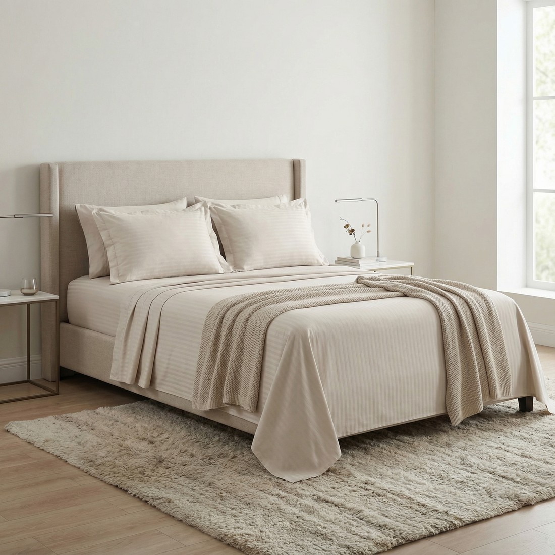 Jogo de Cama Maquinetado 2 Peças Solteiro Marfim — Haus Essentials Jogo de Cama Maquinetado 2 Peças Solteiro Marfim — Haus Essentials