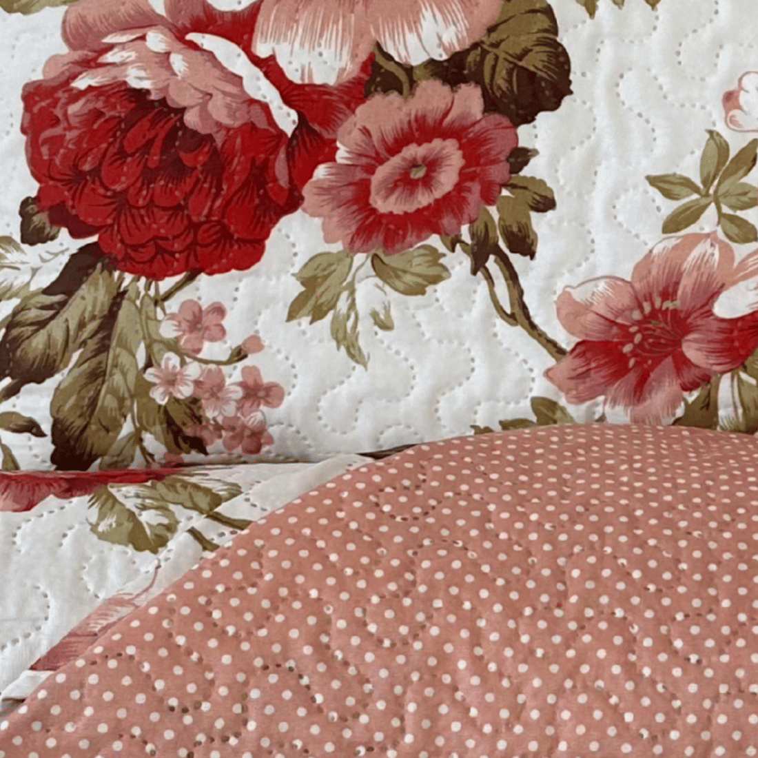 Kit Colcha Boutis King Florata