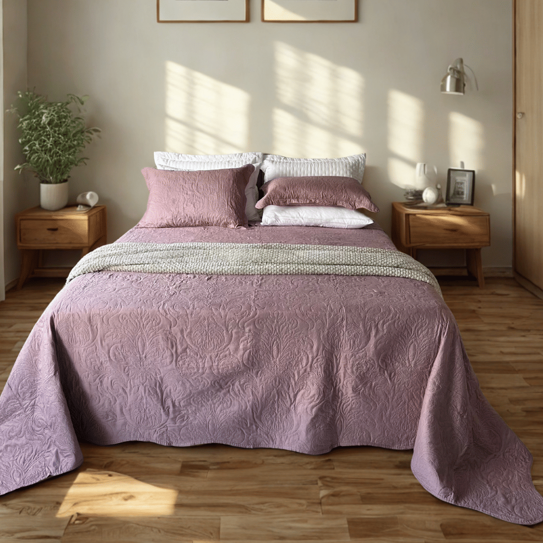 Kit Colcha Boutis King Lavanda Kit Colcha Boutis King Lavanda