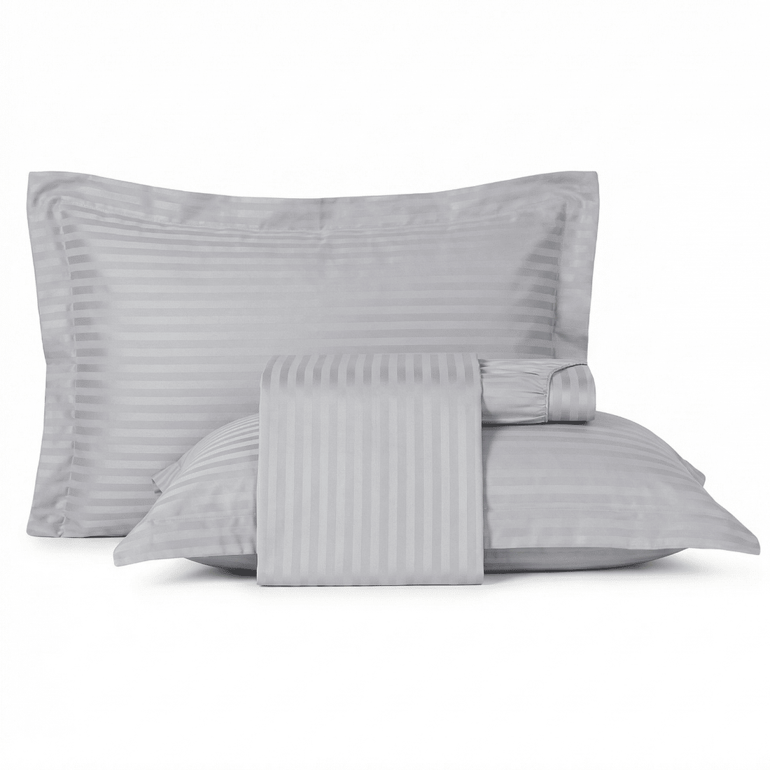 Jogo de Cama Maquinetado 2 Peças Solteiro Prata — Haus Essentials Jogo de Cama Maquinetado 2 Peças Solteiro Prata — Haus Essentials