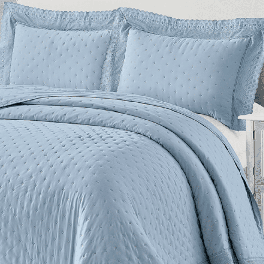 Kit Cobreleito Bordado Casal Azure