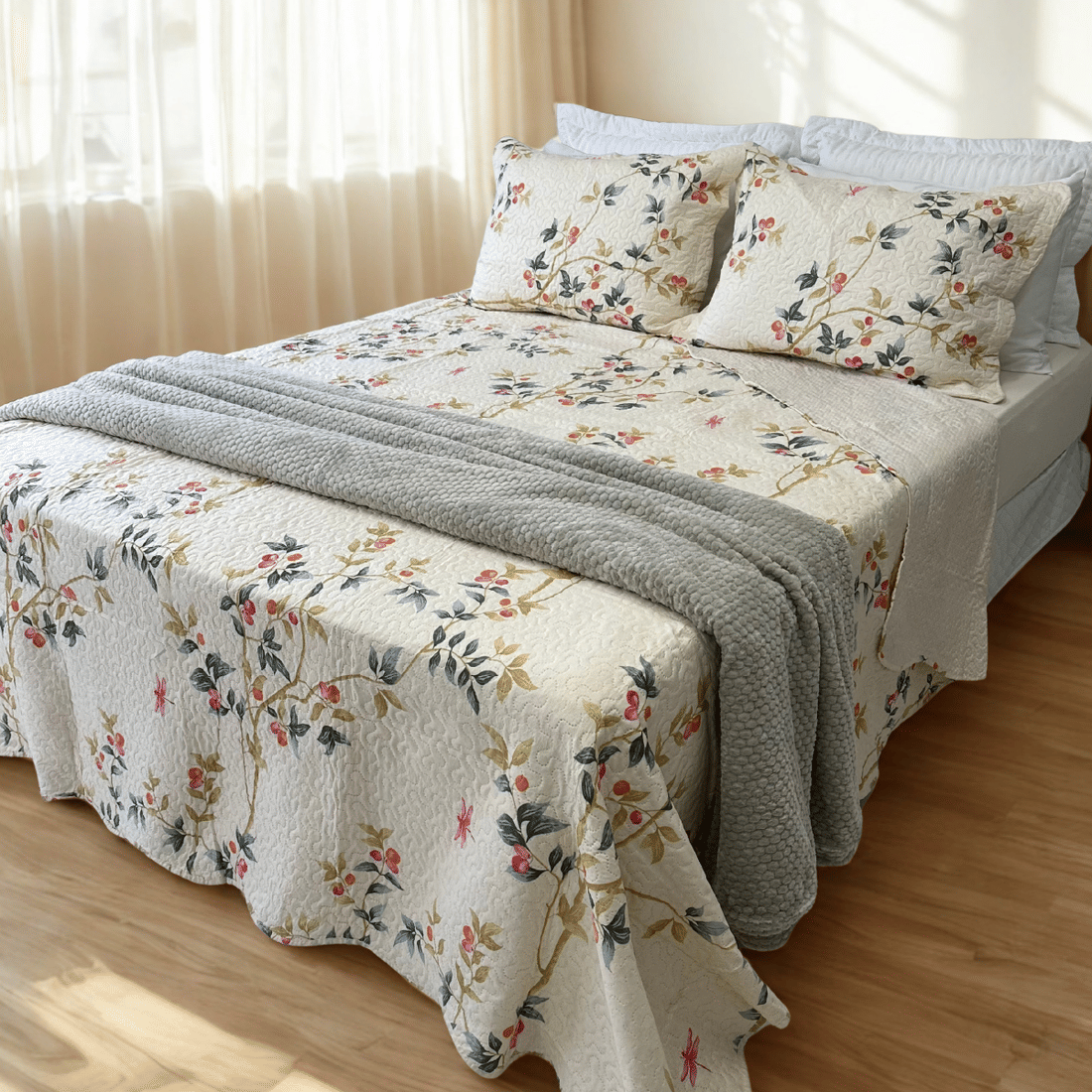 Kit Colcha Boutis Casal Alvorada