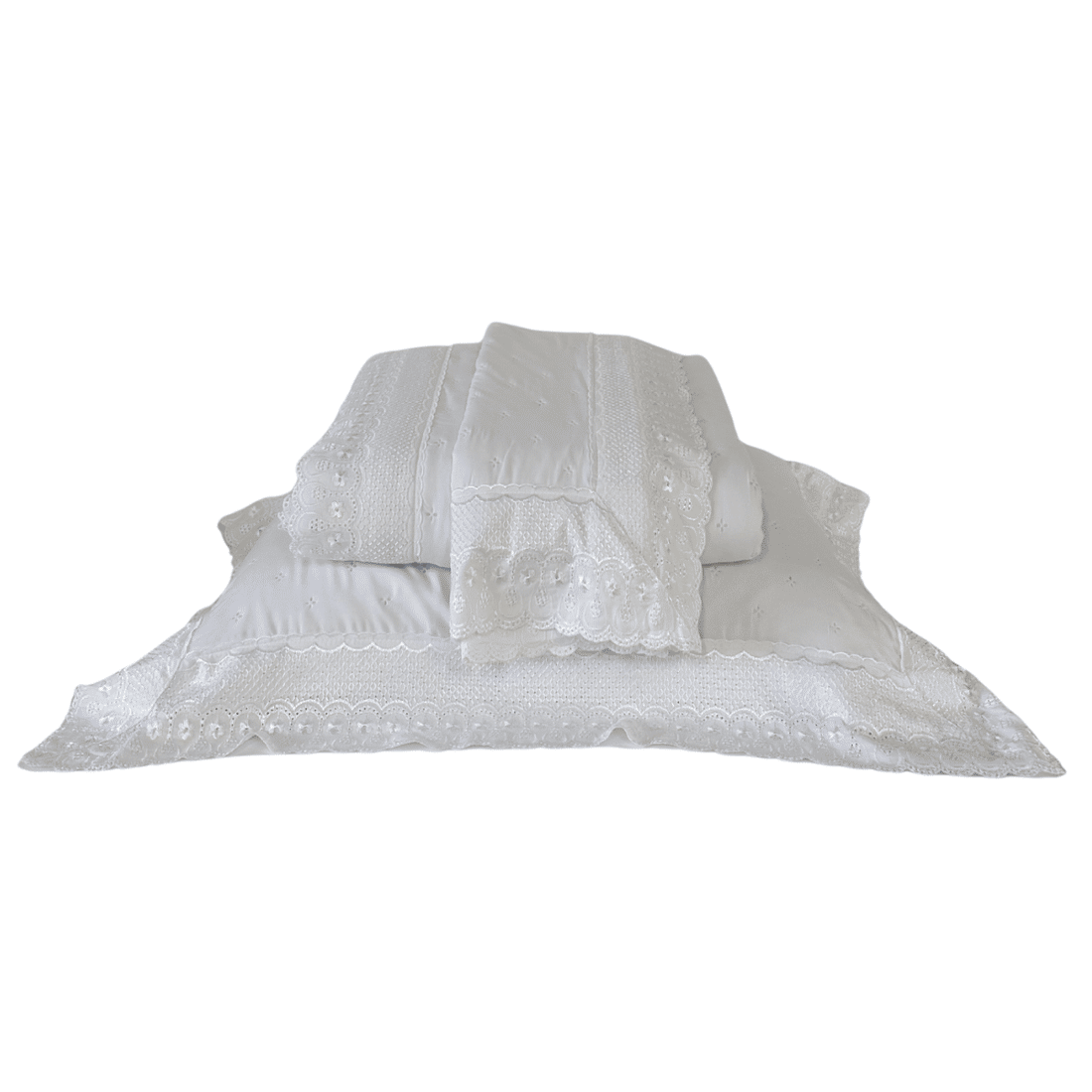Kit Cobreleito Bordado Queen Bianco Kit Cobreleito Bordado Queen Bianco