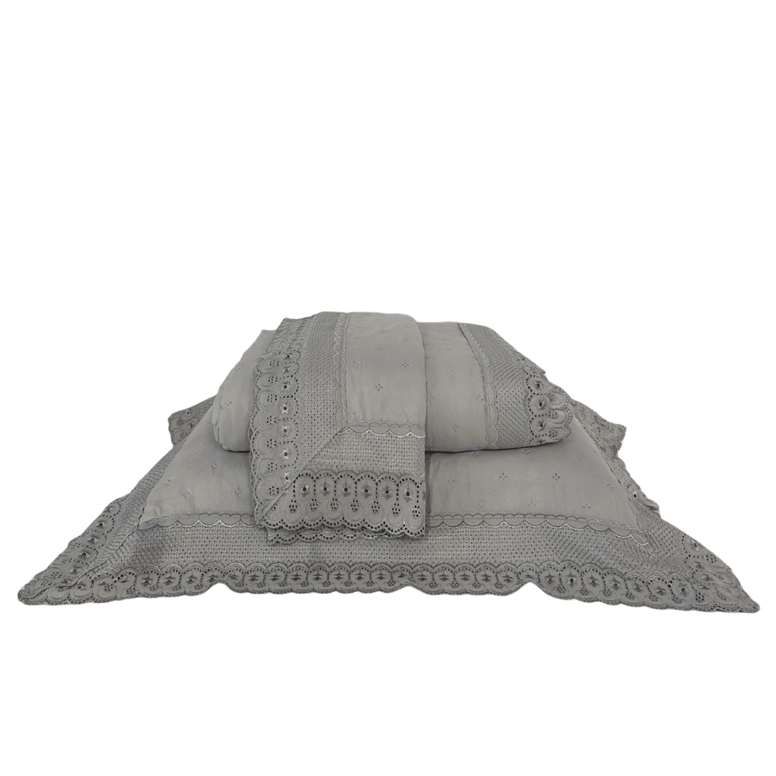 Kit Cobreleito Bordado Casal Grizzy