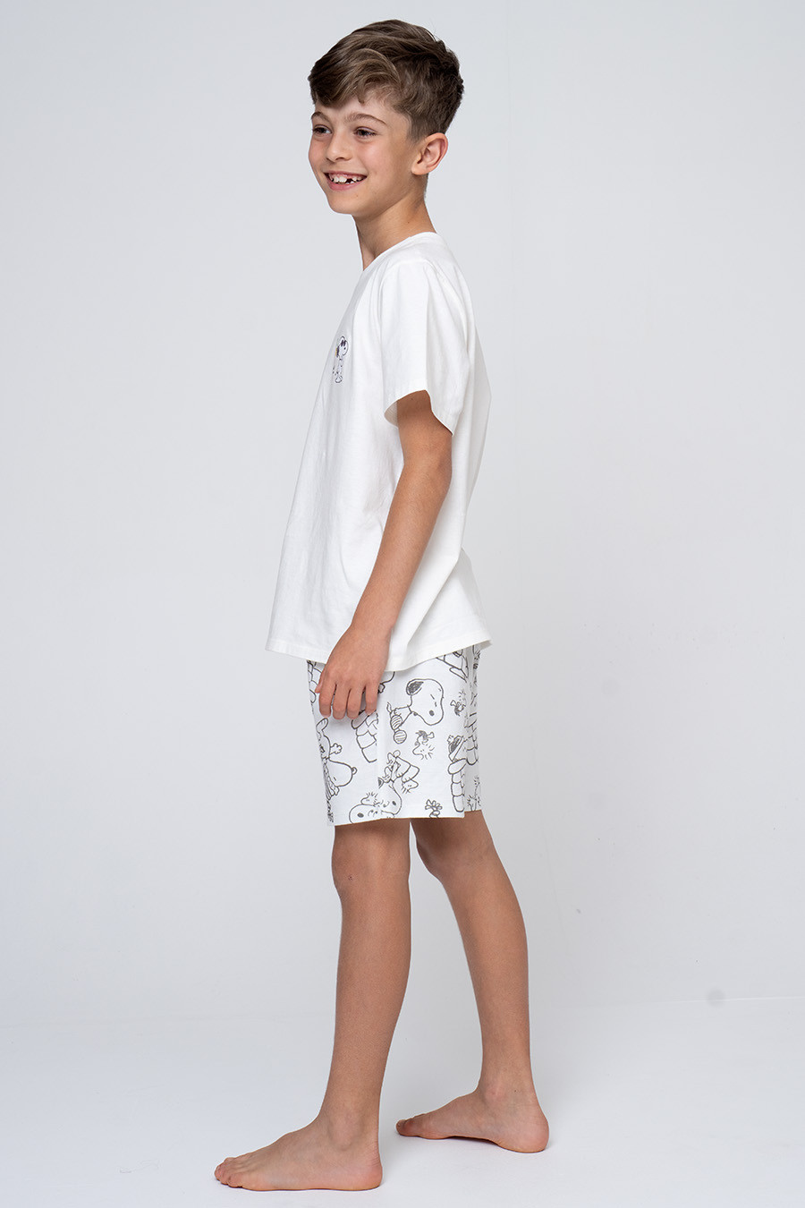 PIJAMA CURTO JUVENIL MASCULINO ALGODÃO - SNOOPY COLOR