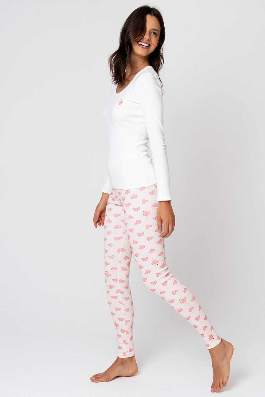 PIJAMA EM RIBANA DE ALGODÃO LONGO - BAILARINA PIJAMA EM RIBANA DE ALGODÃO LONGO - BAILARINA