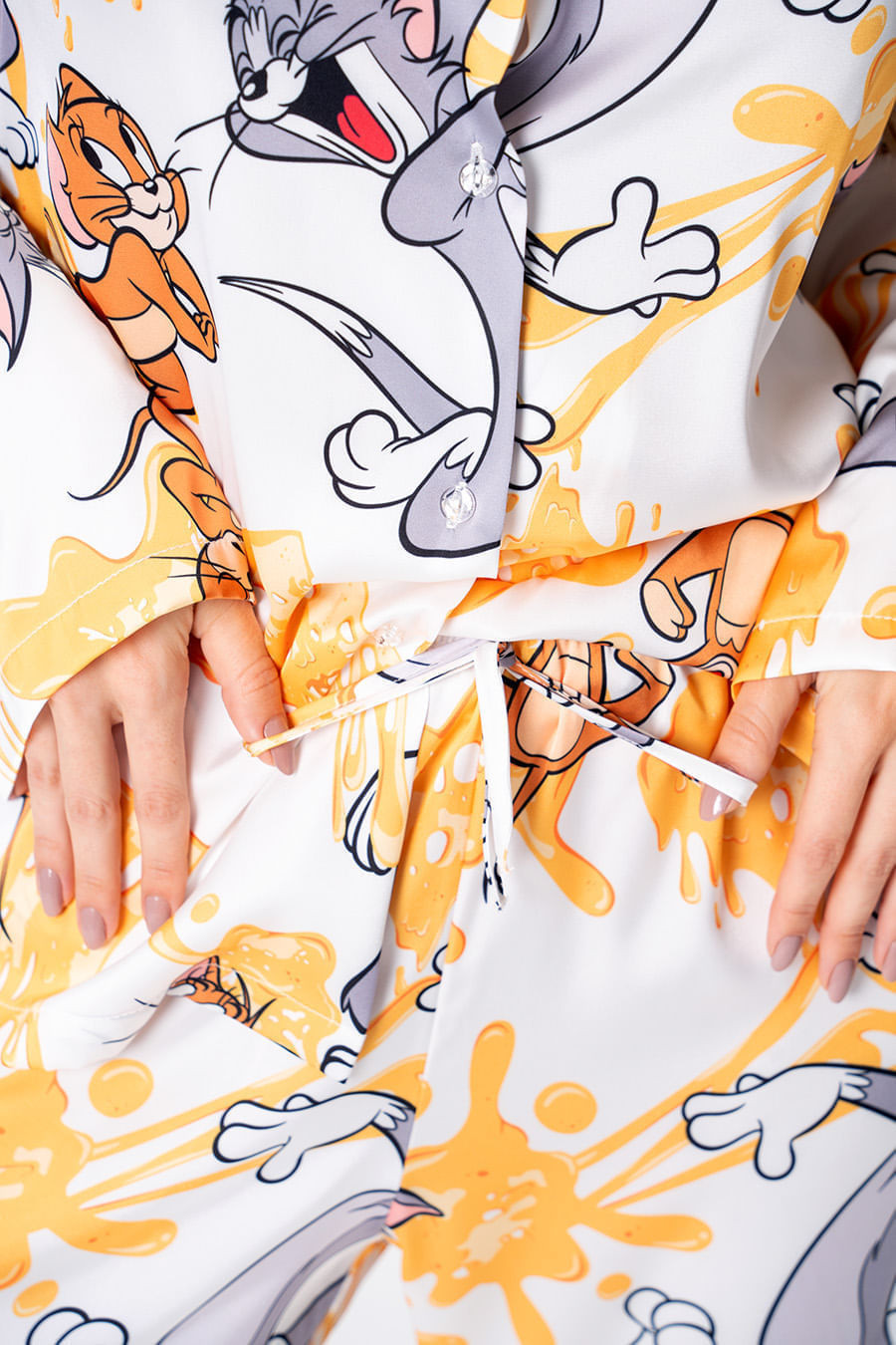 PIJAMA AMERICANO ACETINADO LONGO - DIGA CHEESE PIJAMA AMERICANO ACETINADO LONGO - DIGA CHEESE