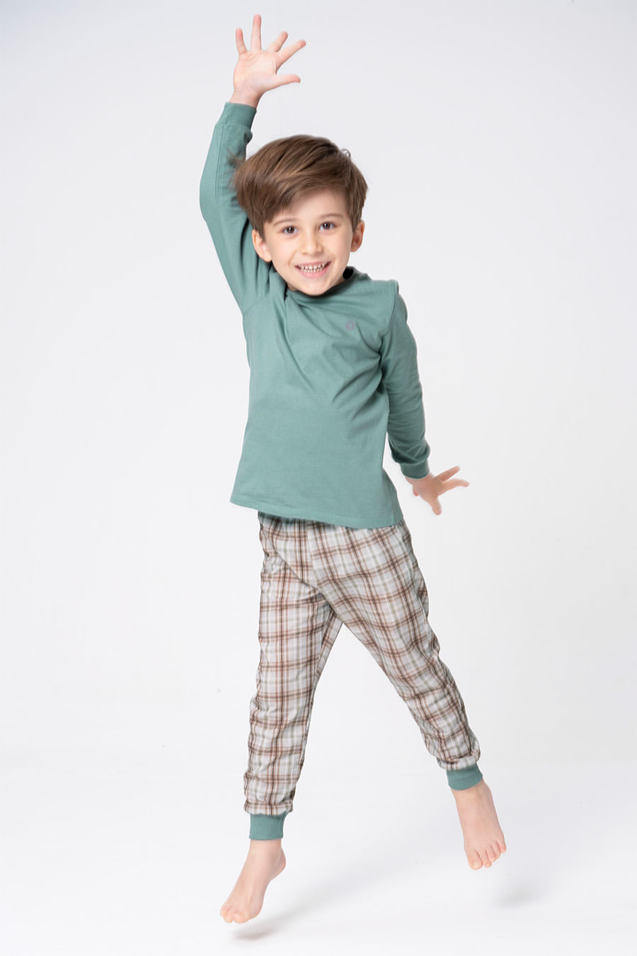 PIJAMA LONGO DE MALHA INFANTIL UNISSEX - MOCACCINO PIJAMA LONGO DE MALHA INFANTIL UNISSEX - MOCACCINO