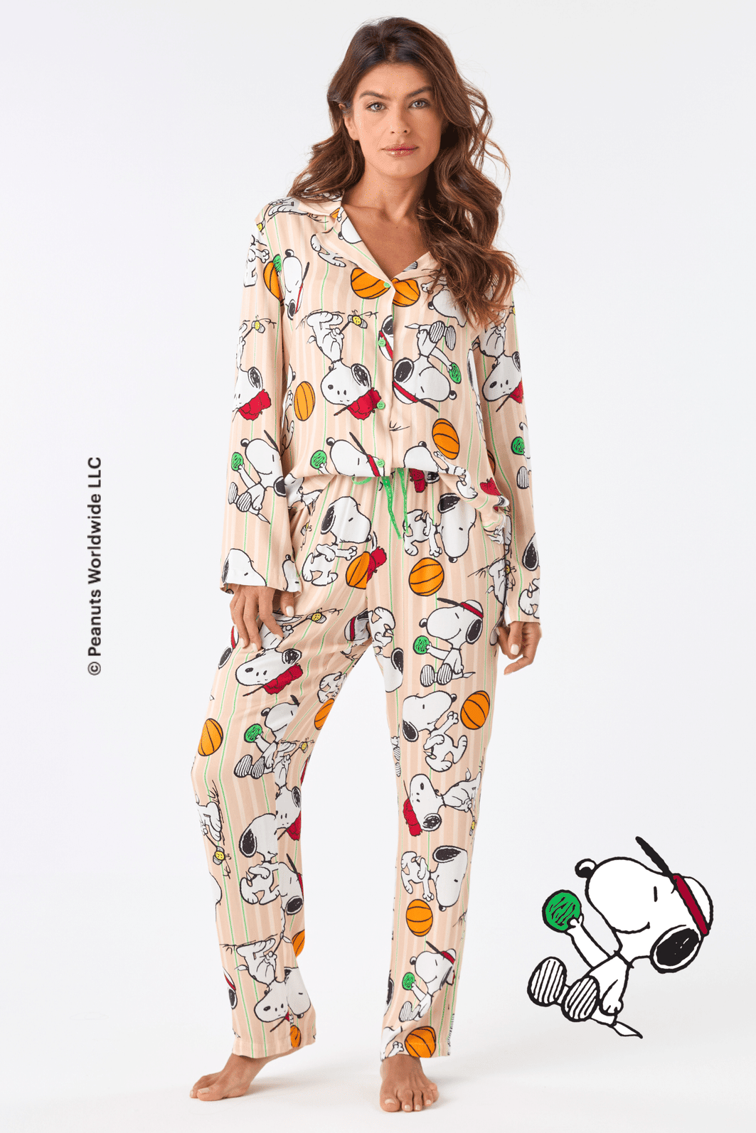 PIJAMA AMERICANO ACETINADO LONGO - SNOOPY SPORTS PIJAMA AMERICANO ACETINADO LONGO - SNOOPY SPORTS