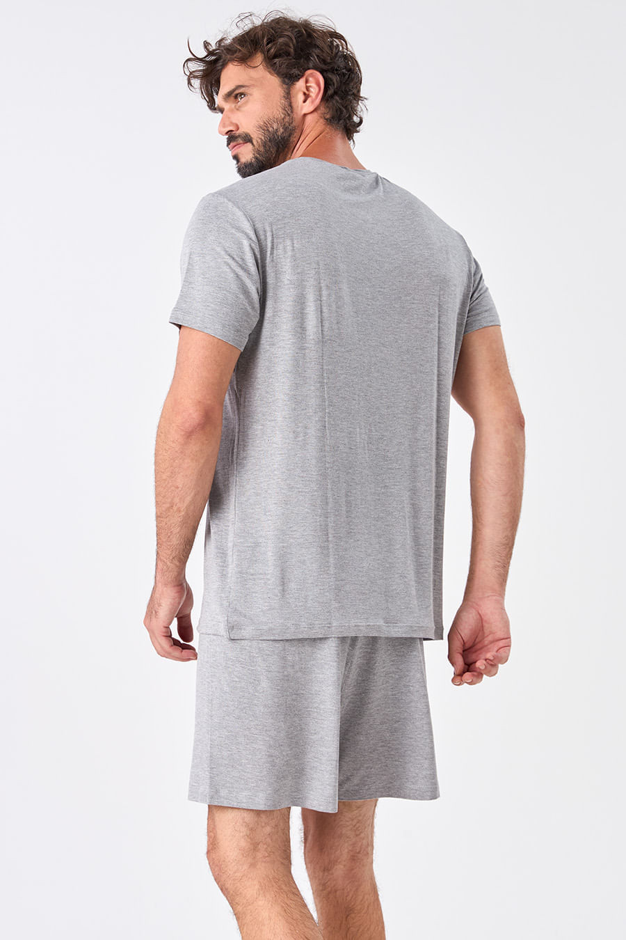 PIJAMA MASCULINO CURTO EM VISCOSE - CLÁSSICO VISCOSE MESCLA PIJAMA MASCULINO CURTO EM VISCOSE - CLÁSSICO VISCOSE MESCLA