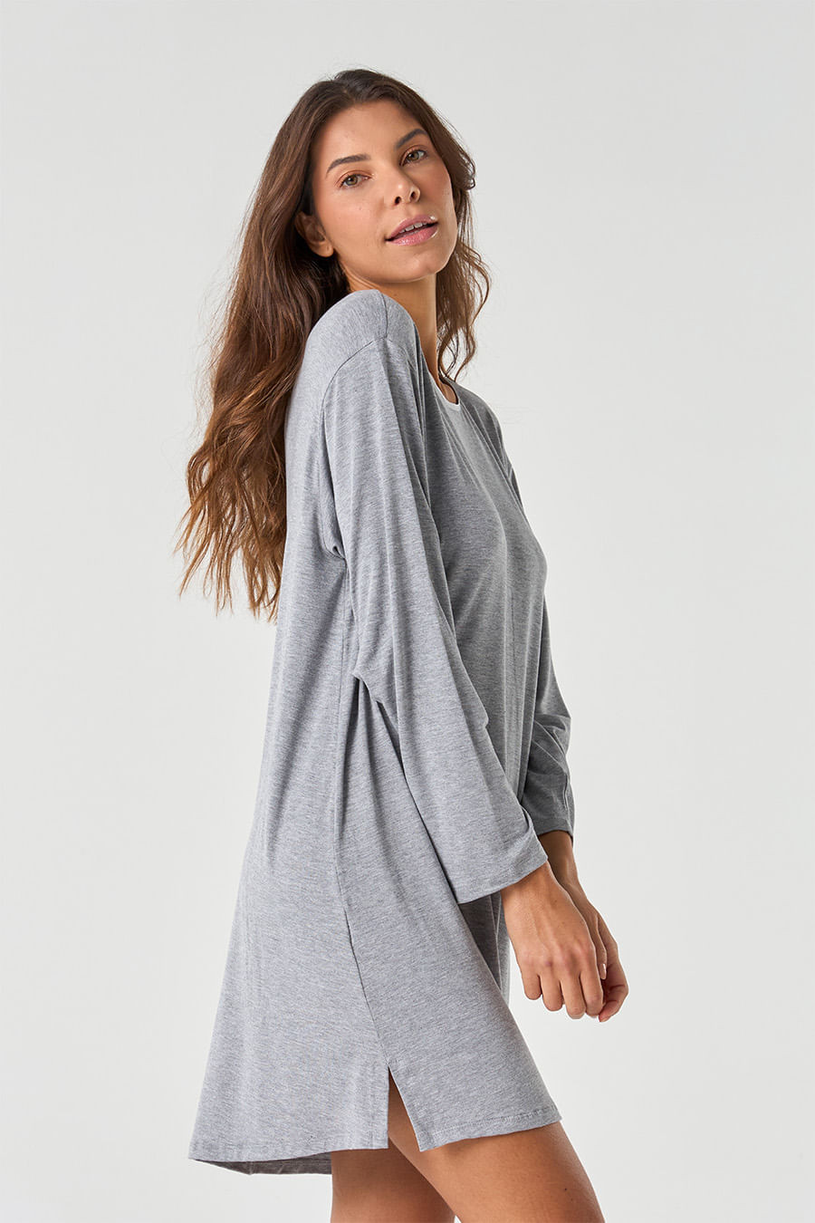 CAMISOLA DE VISCOSE MANGA LONGA - CLÁSSICO VISCOSE MESCLA CAMISOLA DE VISCOSE MANGA LONGA - CLÁSSICO VISCOSE MESCLA