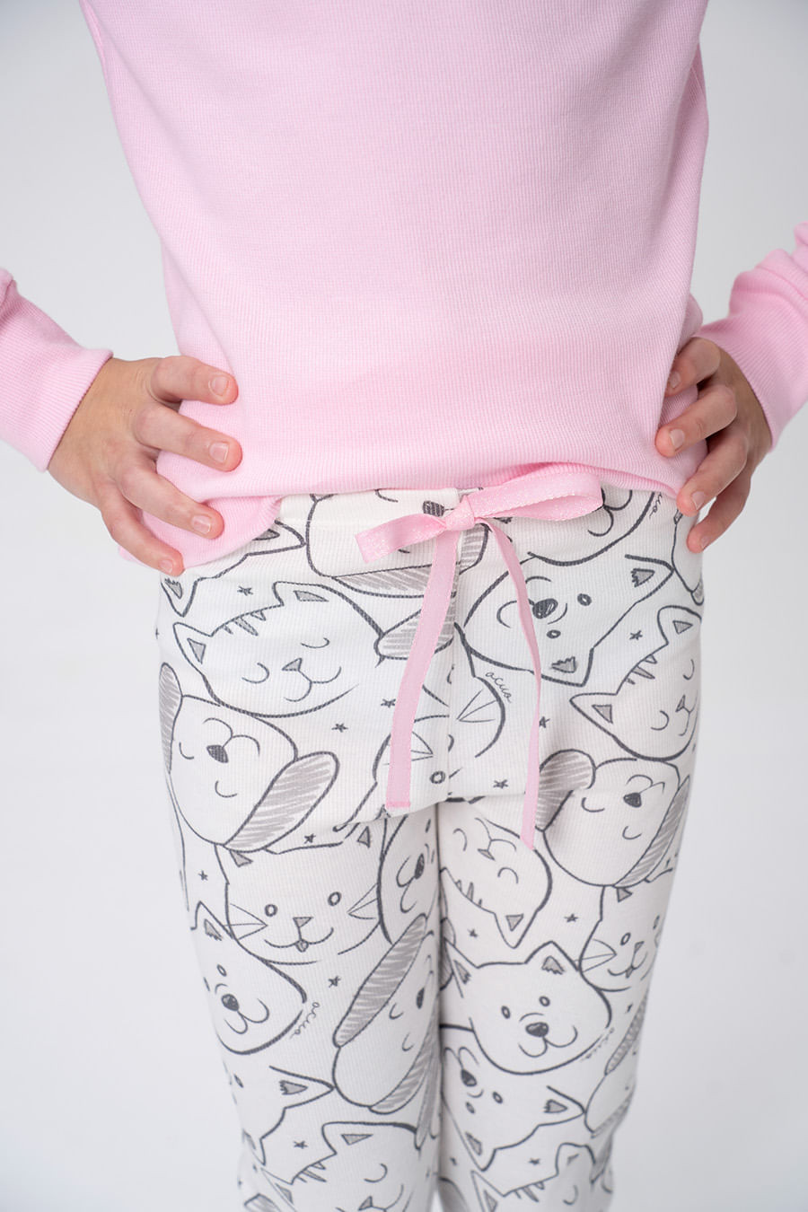 PIJAMA DE RIBANA LONGO JUVENIL MENINA - PET COLORS PIJAMA DE RIBANA LONGO JUVENIL MENINA - PET COLORS