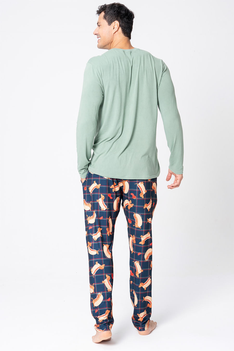 PIJAMA LONGO TOQUE DE PÊSSEGO - HOT DOG PIJAMA LONGO TOQUE DE PÊSSEGO - HOT DOG