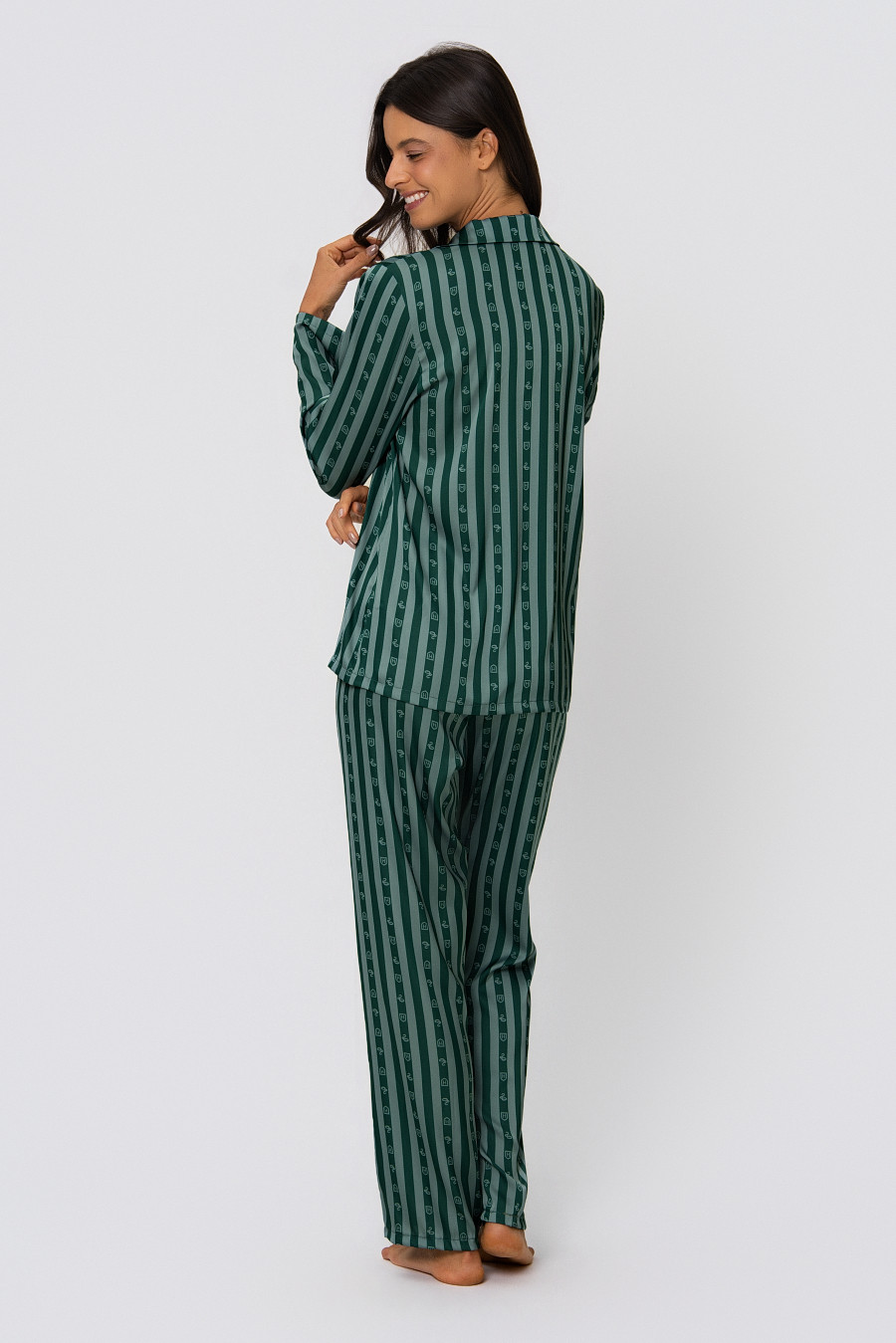 PIJAMA LONGO AMERICANO ACETINADO SONSERINA COSTAS