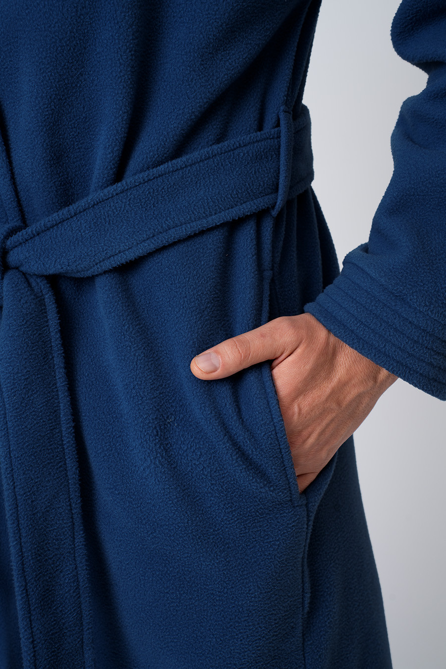 KIT PIJAMA DE ALGODÃO CURTO E ROBE DE SOFT AZUL DETALHE ROBE