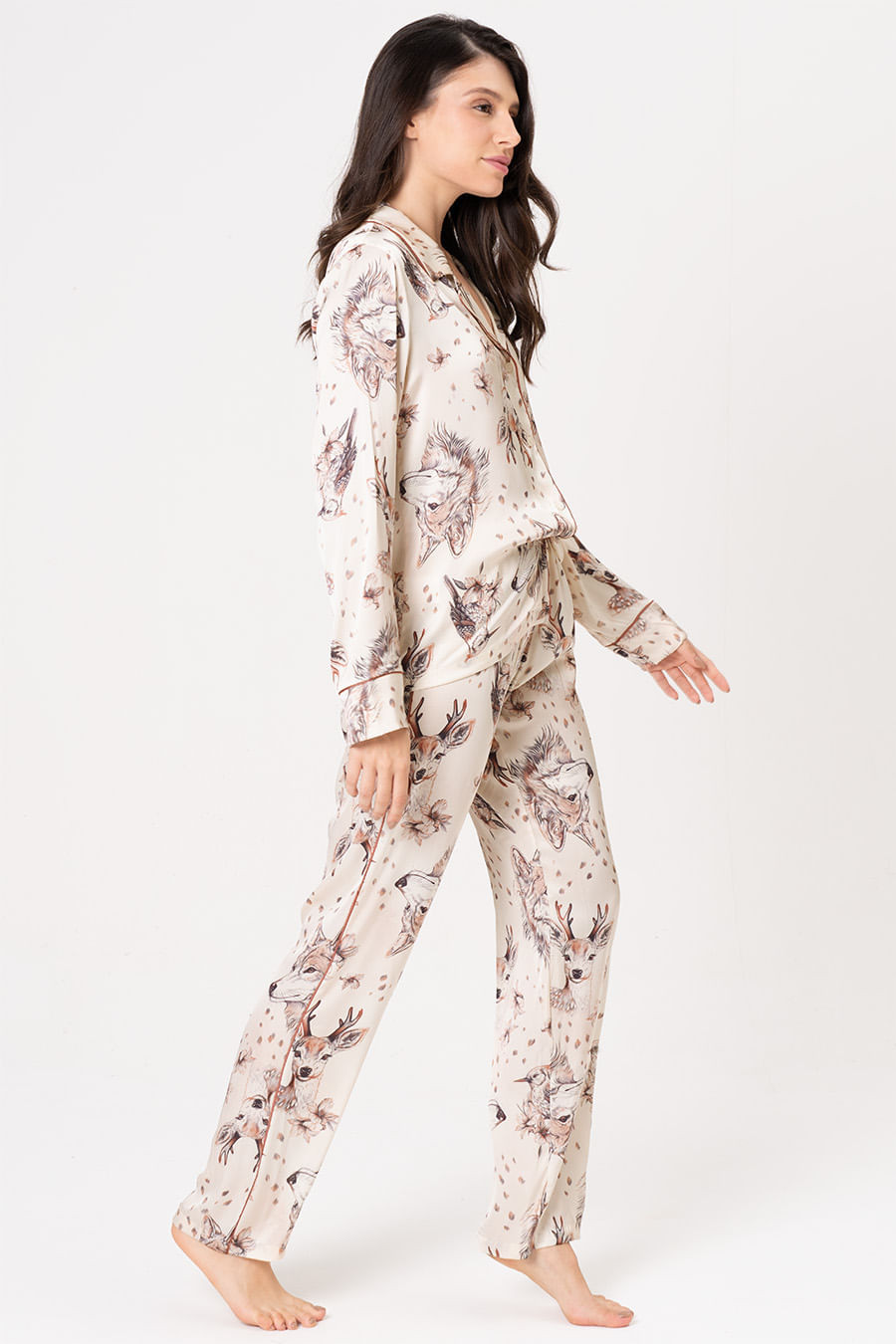 PIJAMA AMERICANO ACETINADO LONGO - SERENA PIJAMA AMERICANO ACETINADO LONGO - SERENA